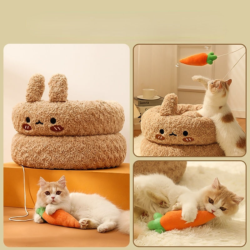 Round Plush Pet Beds for Pet Sleep Nest Sofa