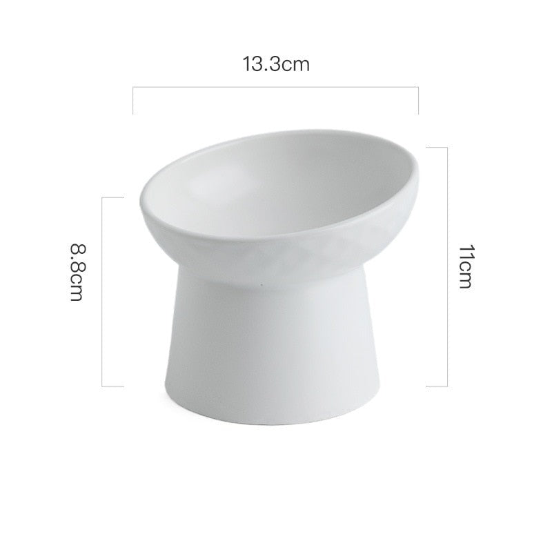 Color Ceramic Bowl Pet Eating Dishes High Foot Candy