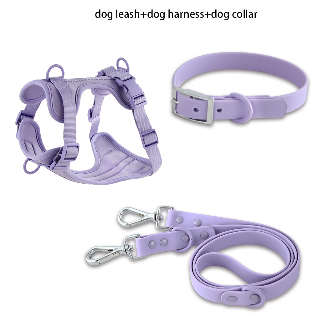 PVC Comfortable Harness Adjustable Dog Chest Strap Leash
