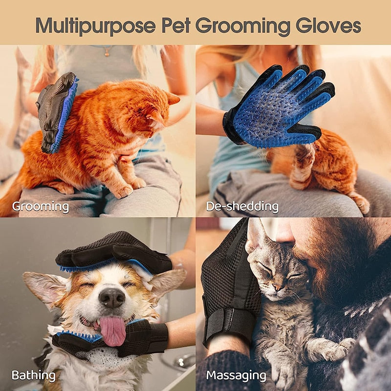 Pet Glove Groomer for Hair. Cleaning. and Massage