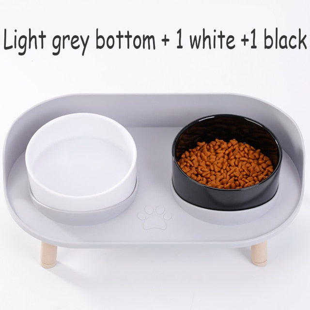 Adjustable Height Double Bowl Pet Feeder