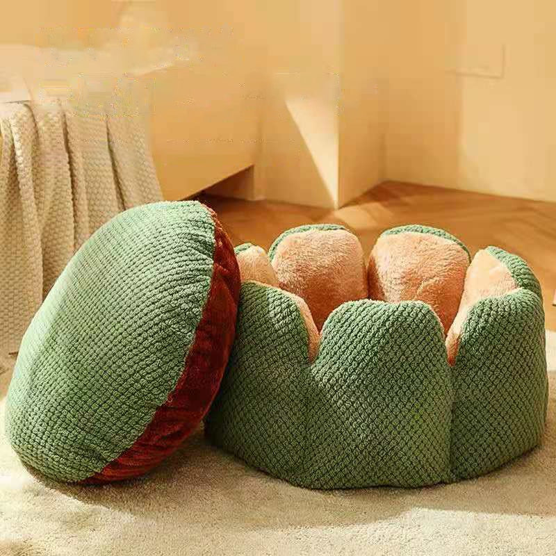 Petal-shaped Pet Beds Kennel Winter Warm House