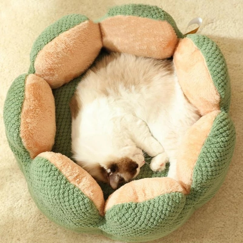 Petal-shaped Pet Beds Kennel Winter Warm House