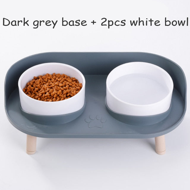Adjustable Height Double Bowl Pet Feeder