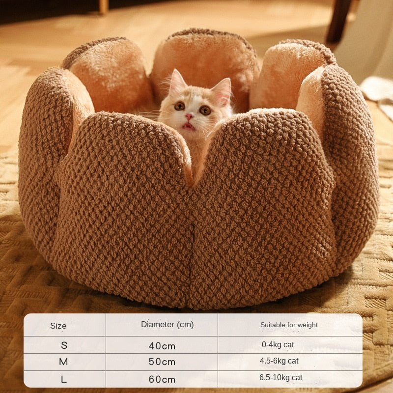 Petal-shaped Pet Beds Kennel Winter Warm House
