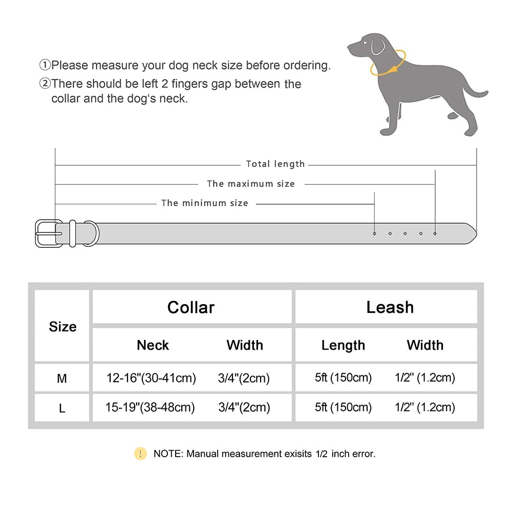 Leather Braided Dog Collars and Leash Sets