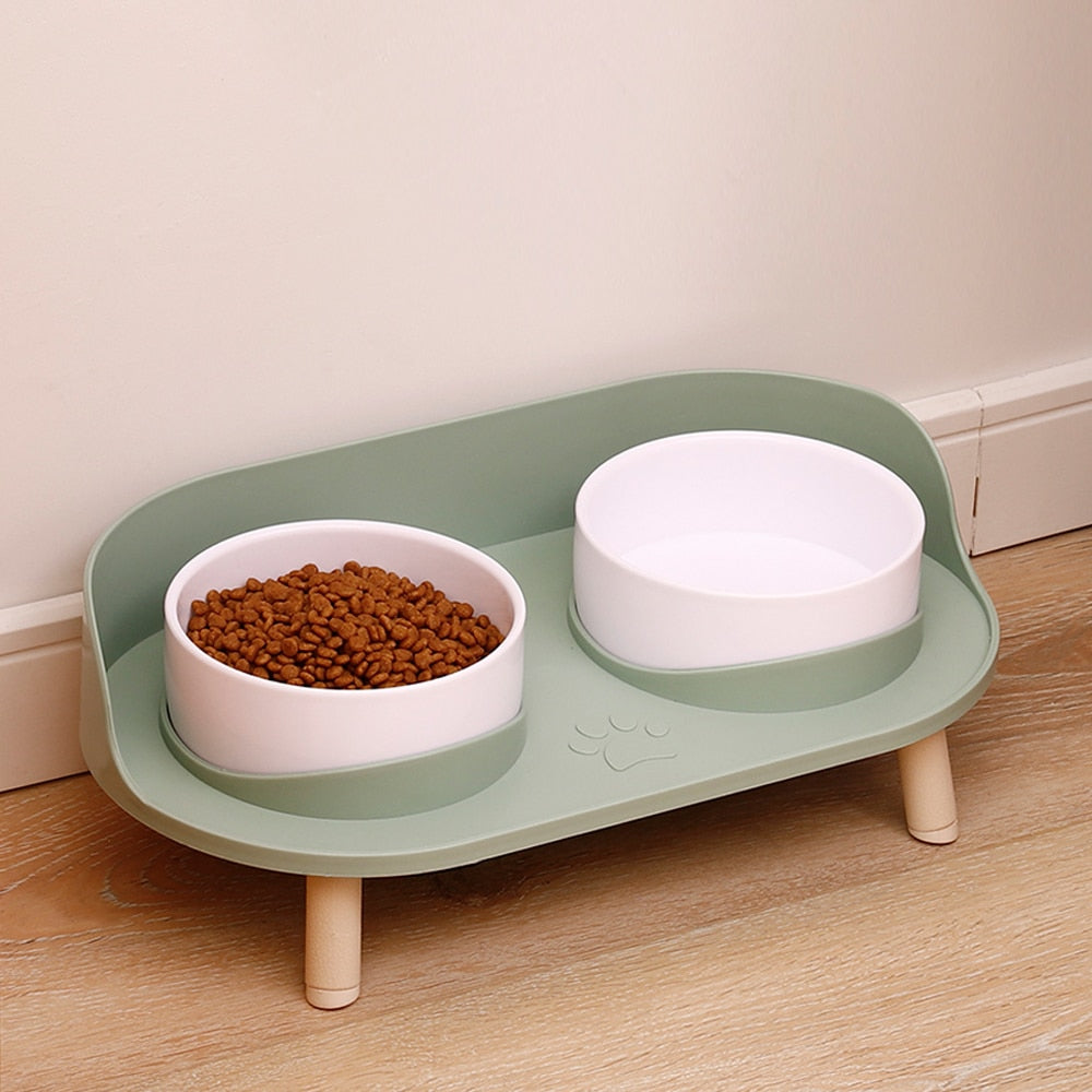 Adjustable Height Double Bowl Pet Feeder