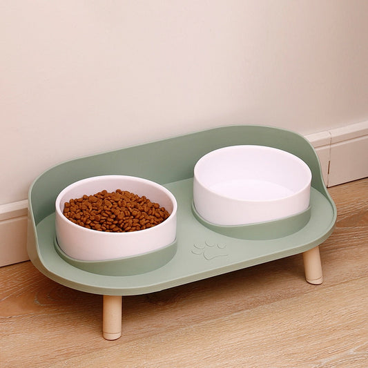 Adjustable Height Double Bowl Pet Feeder