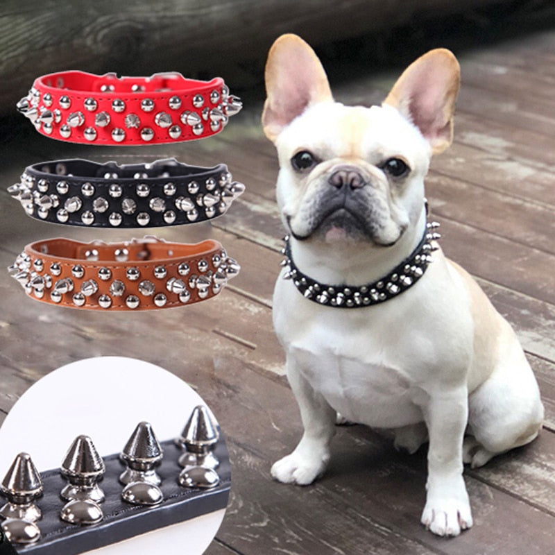 Adjustable Leather Pet Dog collar Neck Strap