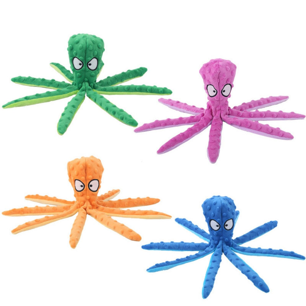 Octopus Dog Toy Soft Squeaky with 8 Legs