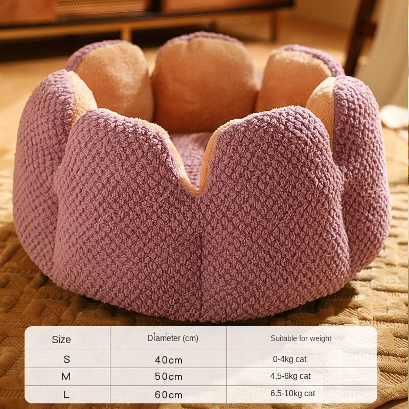Petal-shaped Pet Beds Kennel Winter Warm House